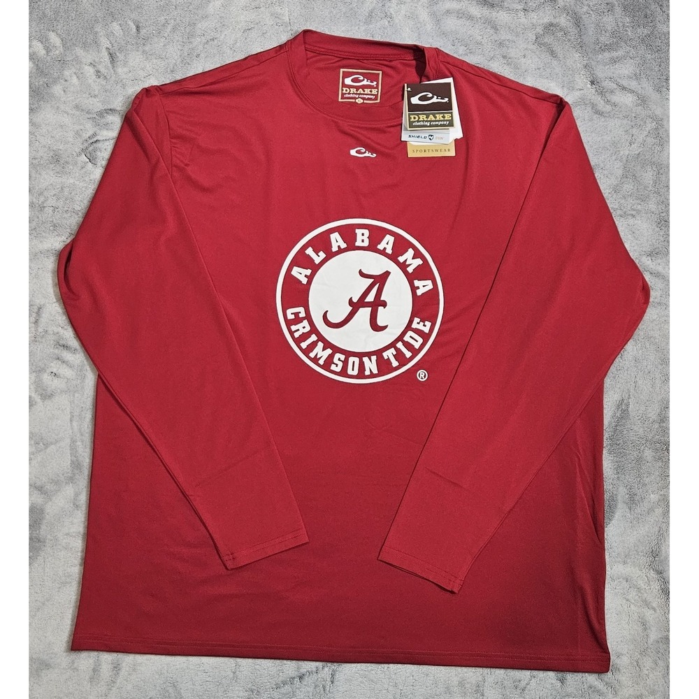 Drake Waterfowl Alabama Crimson Tide Long Sleeve Shirt Men's Size XL
